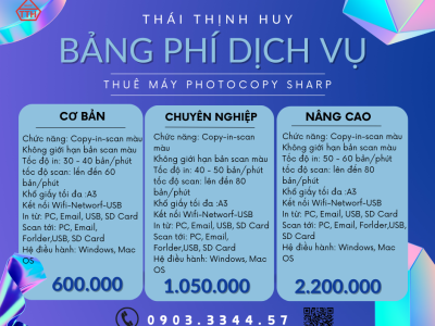 Thái Thịnh Huy đơn vị Cho thuê máy Photocopy giá rẻ